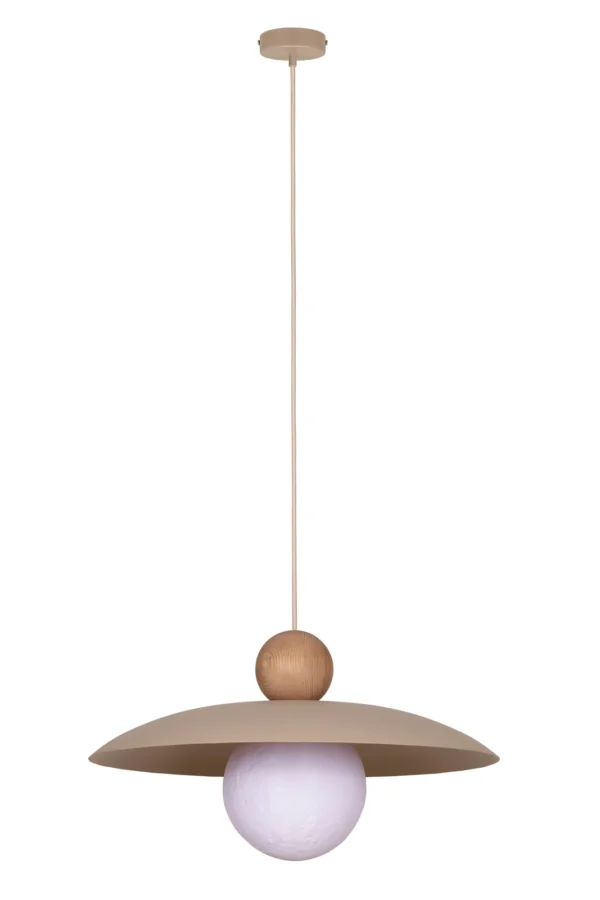 Lampa wisząca skandynawska MOSAIC  WOOD MOSAIC WOOD 1 ciepły beż_jasny brąz, 1 × E14 – Sigma Lighting 41948
