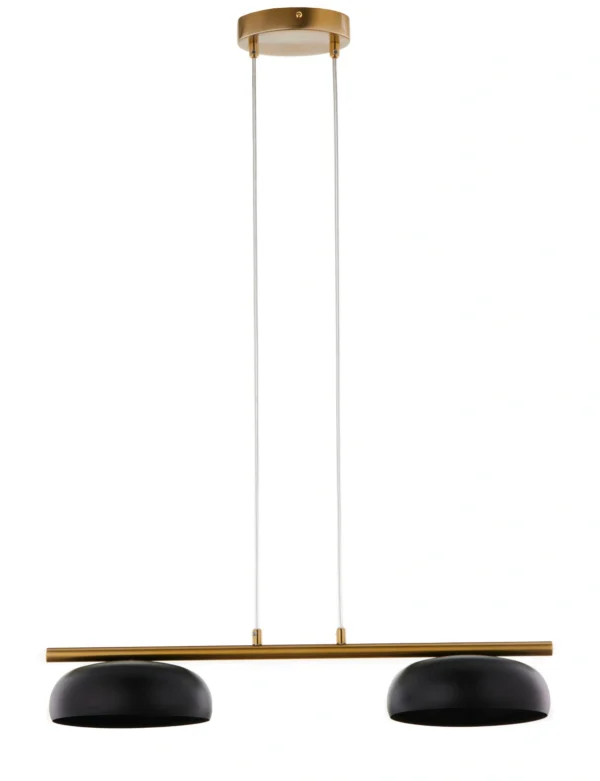 Lampa wisząca w stylu modern classic OLAF 2 złoty szczotkowany/ czarny, LED – Sigma Lighting 41690
