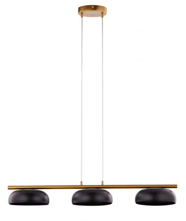 Lampa wisząca w stylu modern classic OLAF 3 złoty szczotkowany / czarny, LED – Sigma Lighting 41689