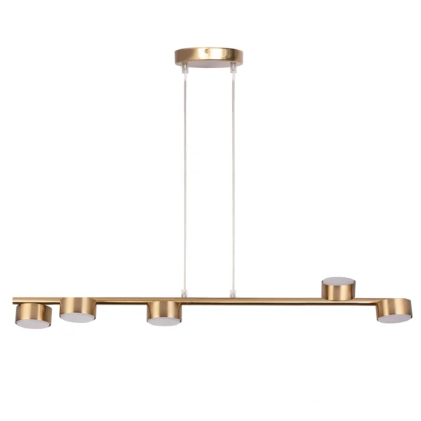 Lampa wisząca minimalistyczna PUNTO 5 złoty szczotkowany, LED – Sigma Lighting 40829