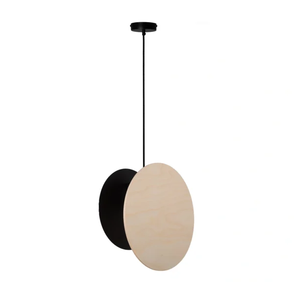 Lampa wisząca industrialna TOLA 1 czarny/brzoza, 1 × E27 – Sigma Lighting 40894