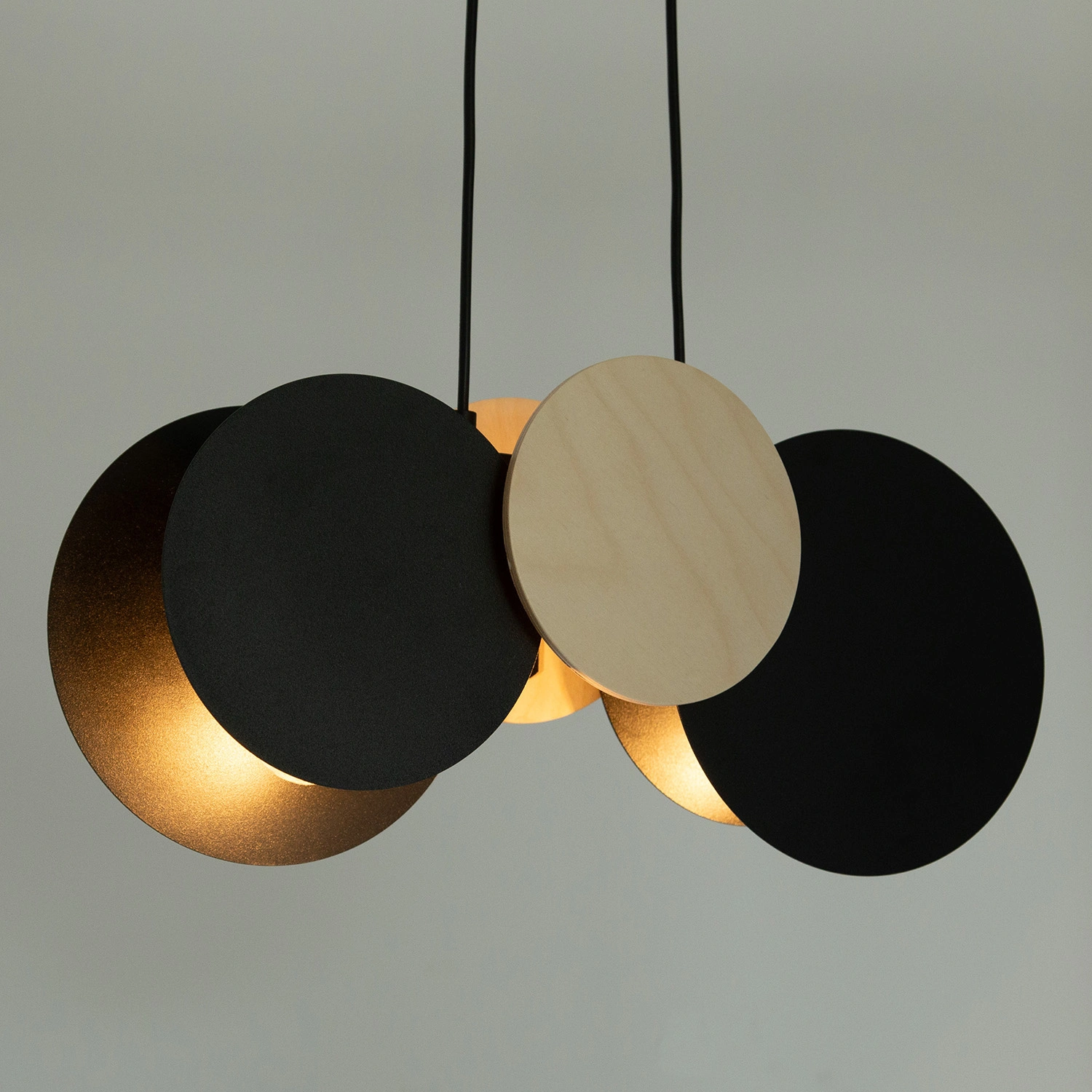 Lampa wisząca industrialna TOLA 2 czarny/brzoza, 2 × E27 – Sigma Lighting 40895 - obrazek 2