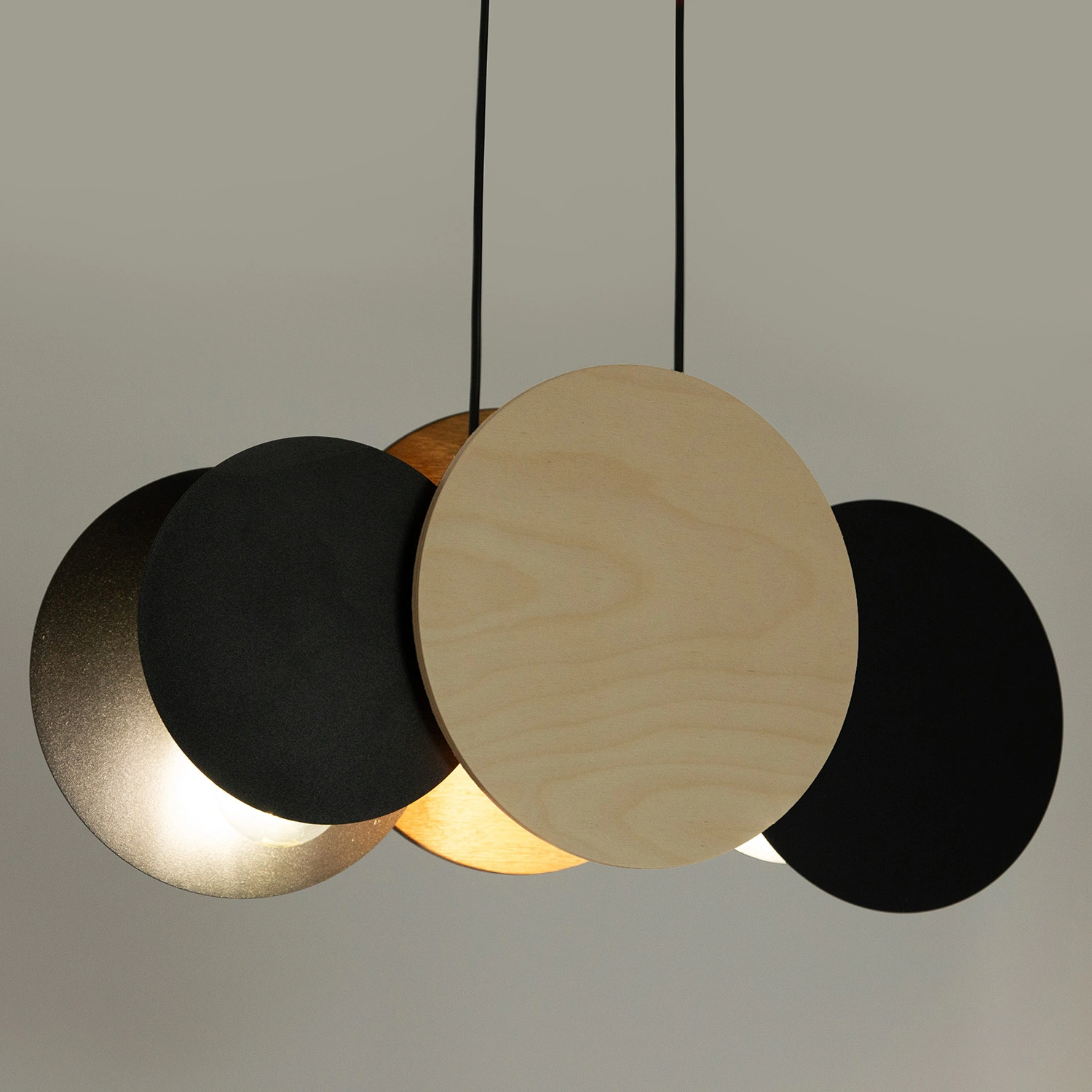 Lampa wisząca industrialna TOLA 3 czarny/brzoza, 3 × E27 – Sigma Lighting 40896 - obrazek 2