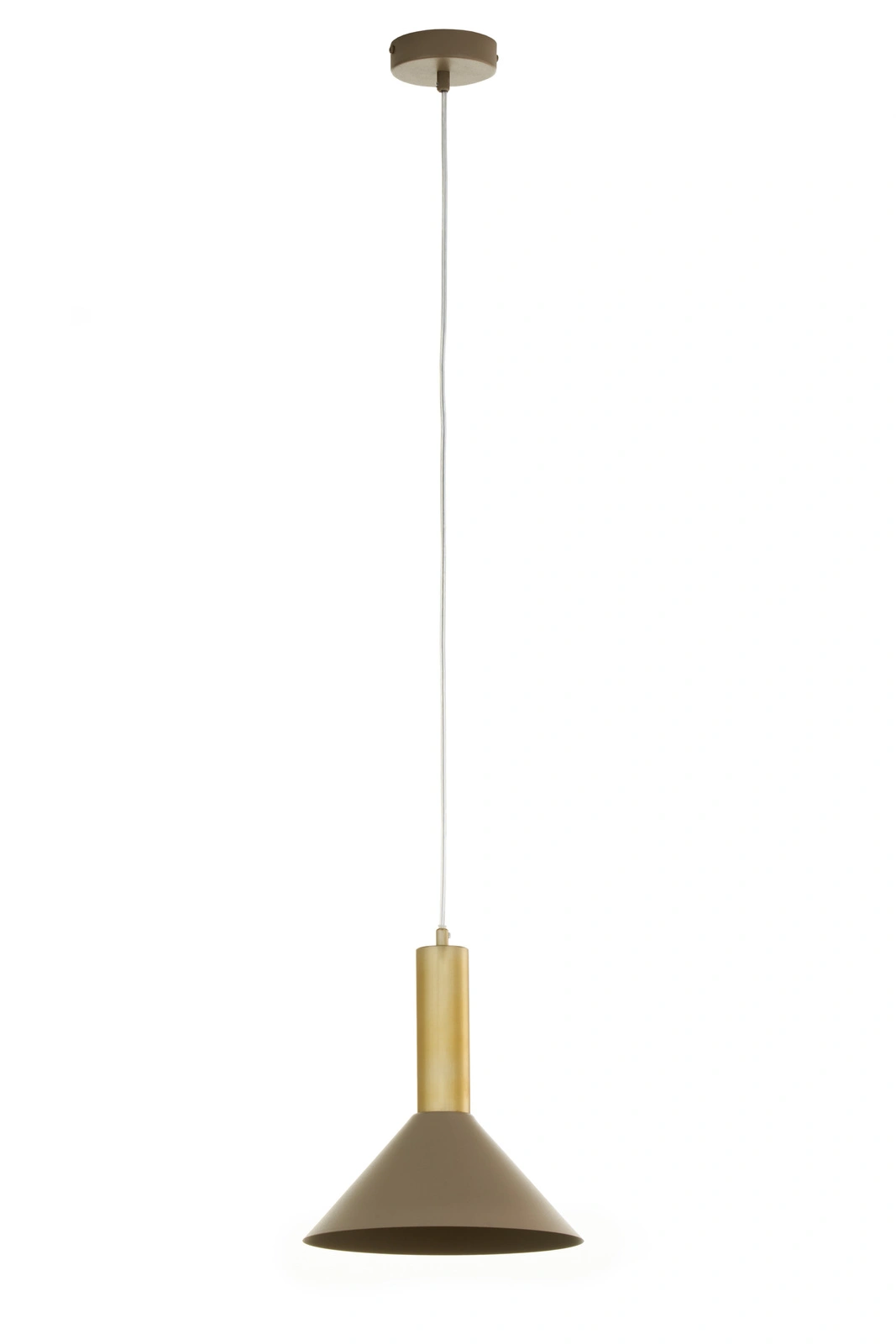 Lampa wisząca minimalistyczna VITRUM GOLD STOŻEK złoty szczotkowany/ciepły beż, 1 × E27 – Sigma Lighting 41719 - obrazek 3