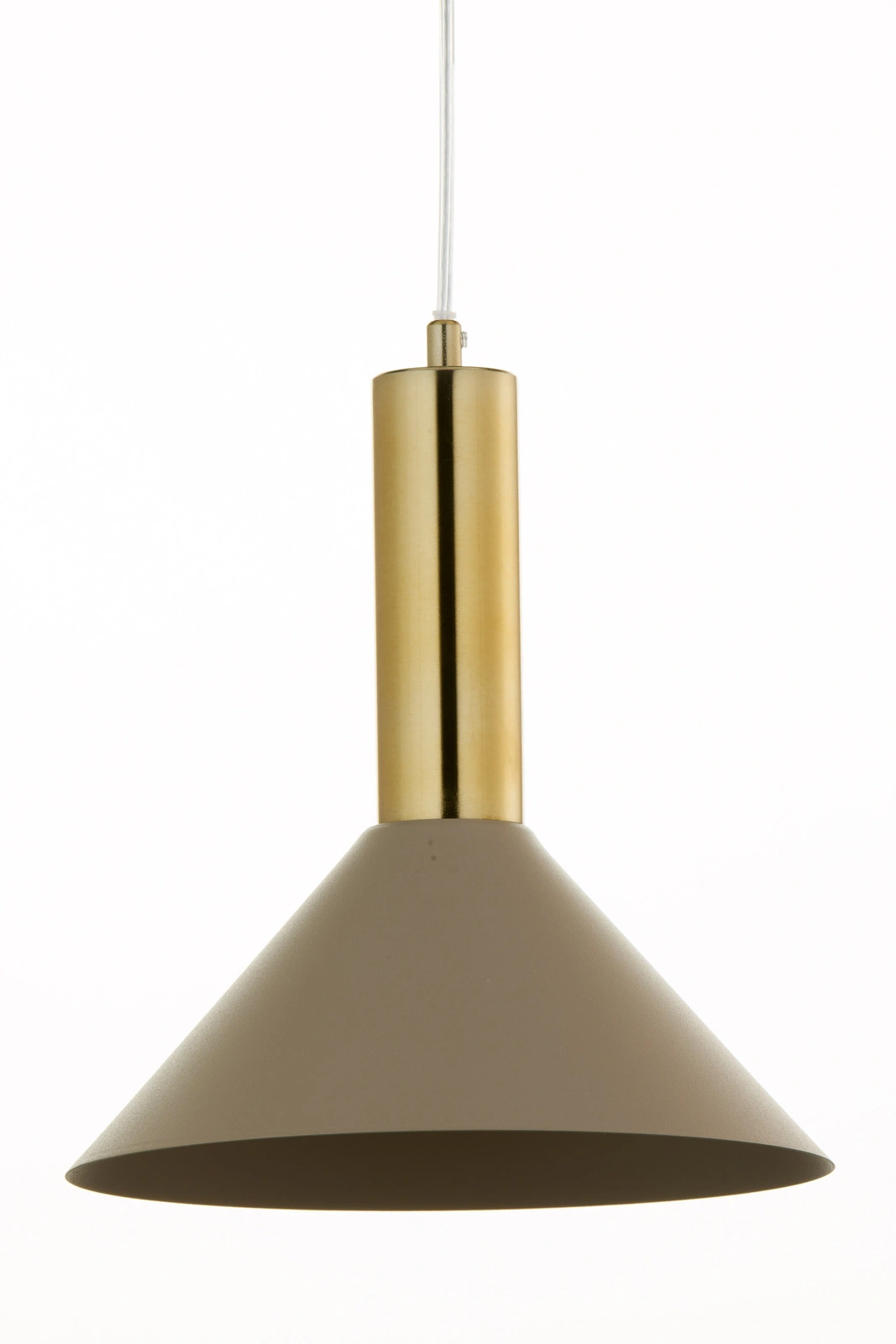 Lampa wisząca minimalistyczna VITRUM GOLD STOŻEK złoty szczotkowany/ciepły beż, 1 × E27 – Sigma Lighting 41719 - obrazek 2