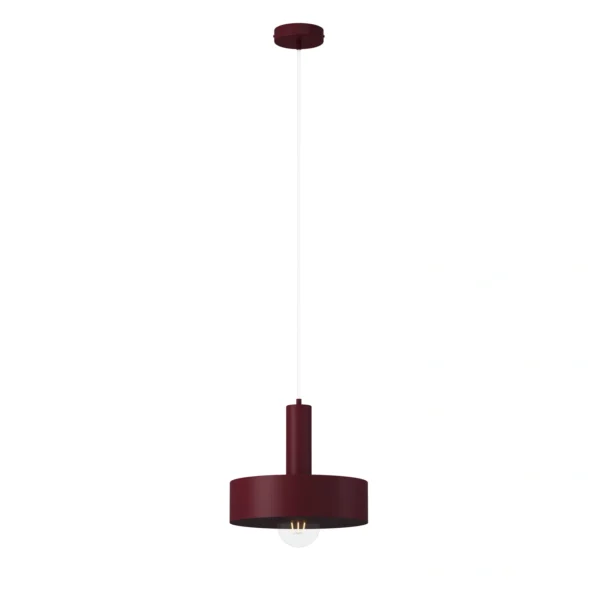 Lampa wisząca minimalistyczna VITRUM KOŁO bordowy, 1 × E27 – Sigma Lighting 41598