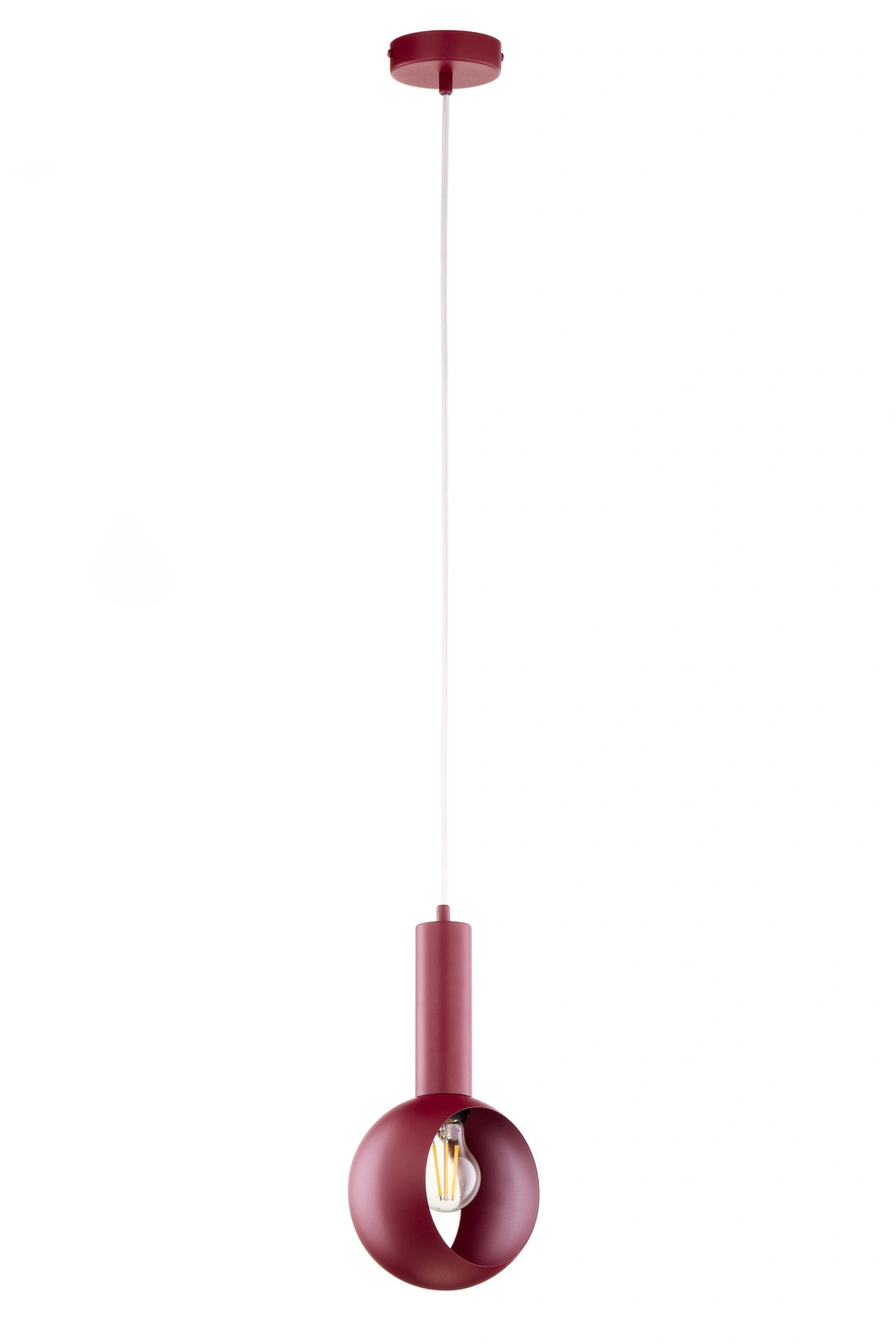Lampa wisząca minimalistyczna VITRUM OCZKO bordowy, 1 × E27 – Sigma Lighting 41636