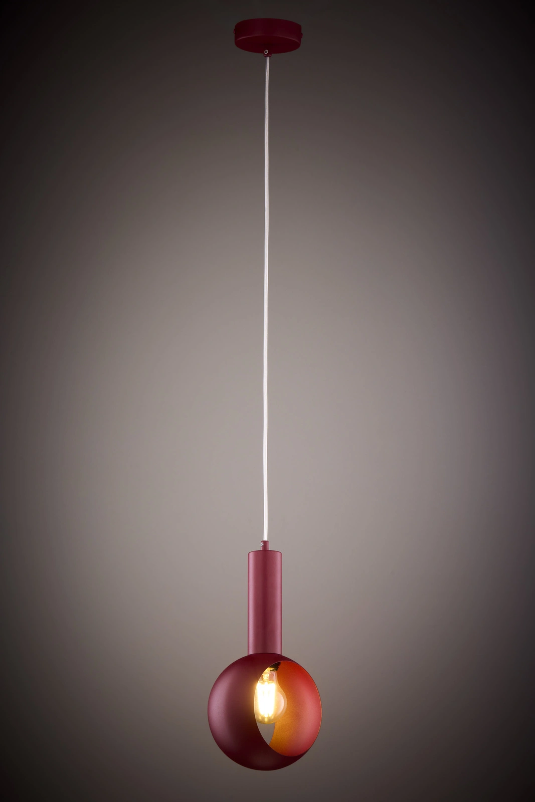 Lampa wisząca minimalistyczna VITRUM OCZKO bordowy, 1 × E27 – Sigma Lighting 41636 - obrazek 3