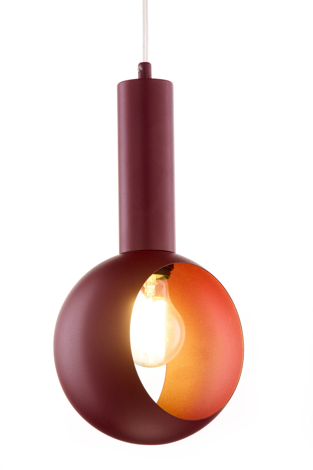 Lampa wisząca minimalistyczna VITRUM OCZKO bordowy, 1 × E27 – Sigma Lighting 41636 - obrazek 4