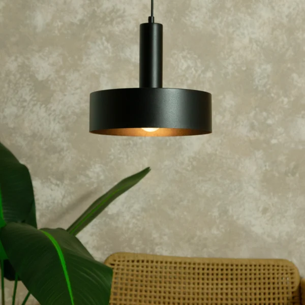 Lampa wisząca minimalistyczna VITRUM KOŁO czarny, 1 × E27 – Sigma Lighting 40811