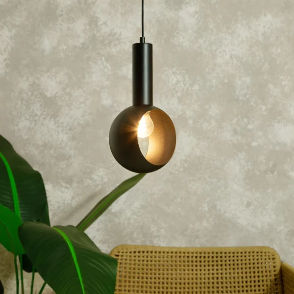 Lampa wisząca minimalistyczna VITRUM OCZKO czarny, 1 × E27 – Sigma Lighting 41108