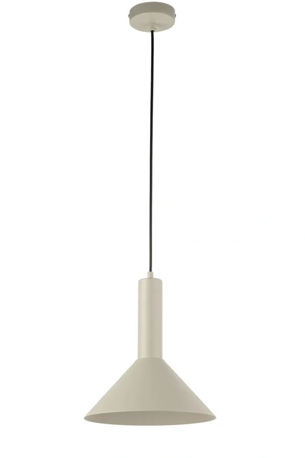 Lampa wisząca minimalistyczna VITRUM STOŻEK szary beż, 1 × E27 – Sigma Lighting 40806