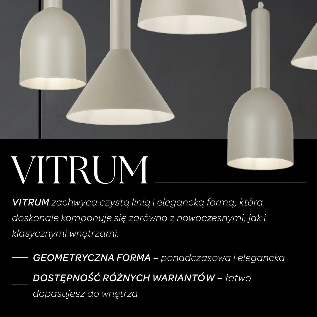 Lampa wisząca minimalistyczna VITRUM WALEC szary beż, 1 × E27 – Sigma Lighting 41106 - obrazek 3