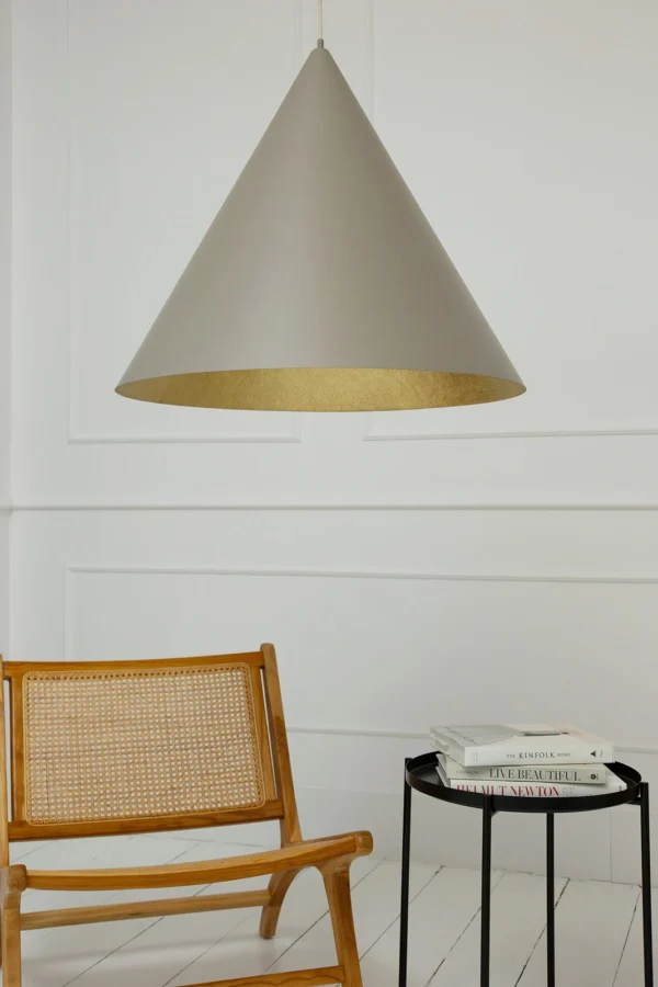 Lampa wisząca nowoczesna VESUVIO taupe/złoty L 3xE27, 3 × E27 – Sigma Lighting 41060