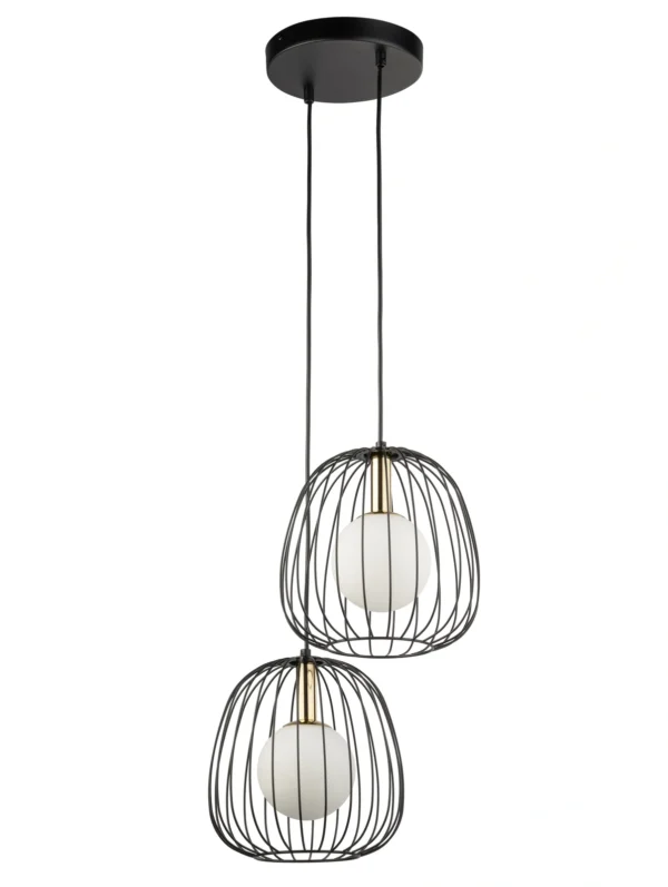 Lampa wisząca minimalistyczna BELL 2 czarny/złoty, 2 × G9 – Sigma Lighting 40728