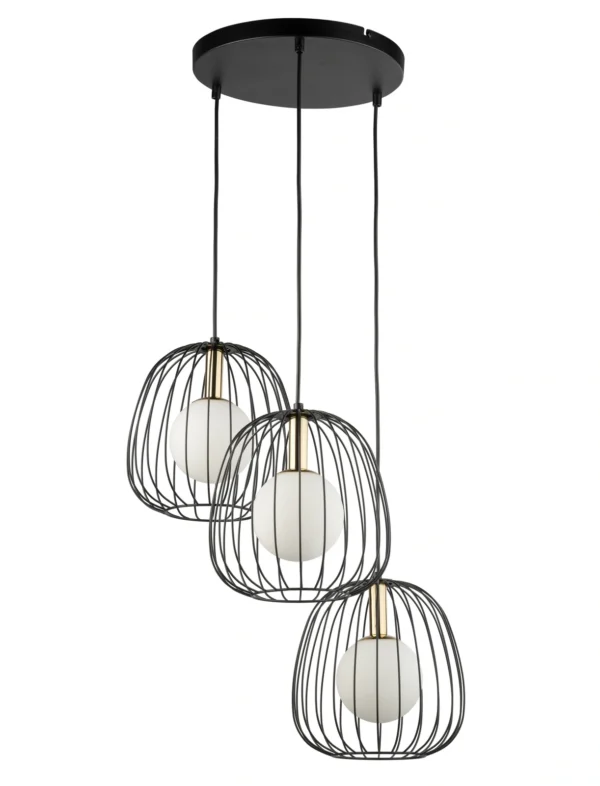 Lampa wisząca minimalistyczna BELL 3 czarny/złoty, 3 × G9 – Sigma Lighting 40729