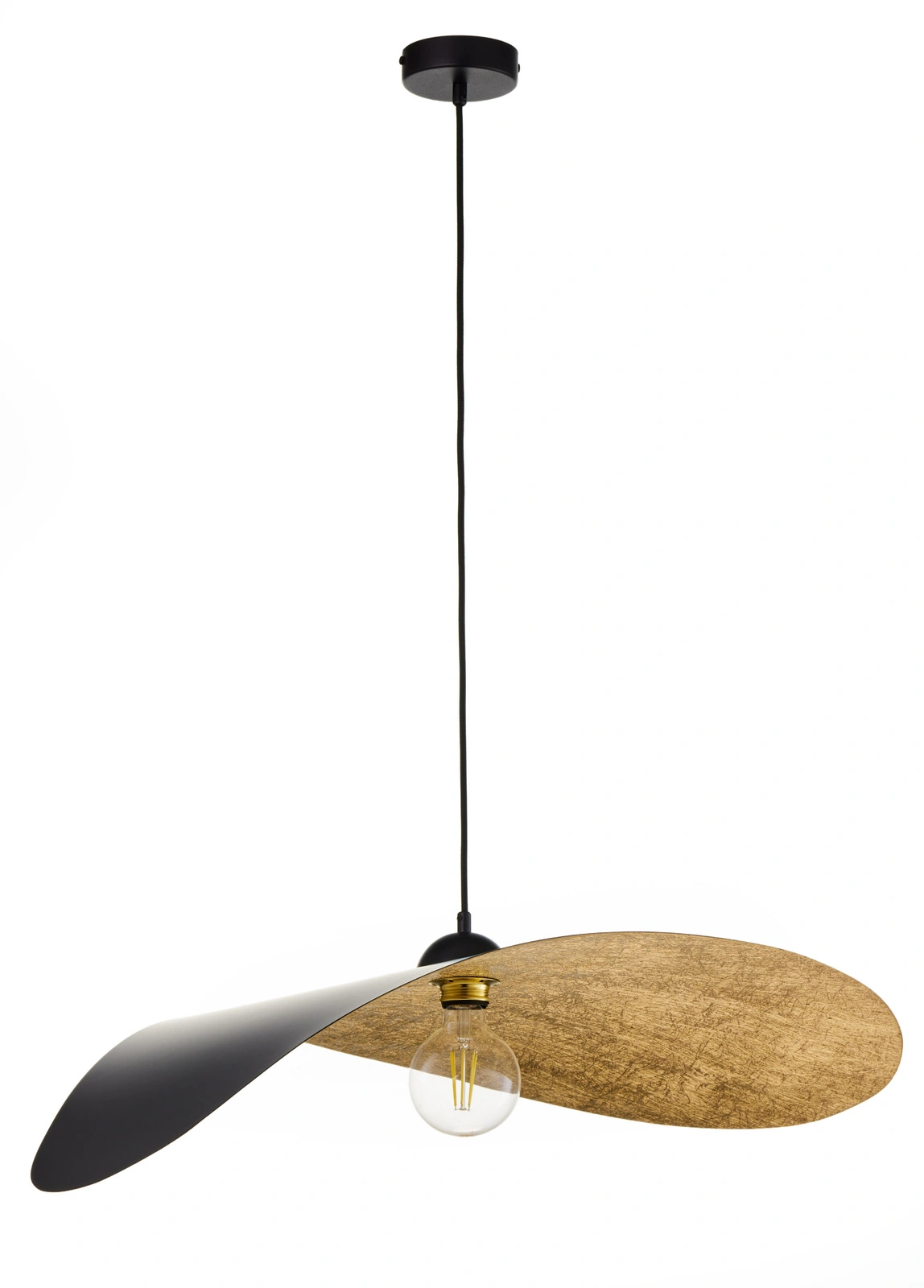 Lampa wisząca nowoczesna LEAF czarny/złoty, 1 × E27 – Sigma Lighting 41918