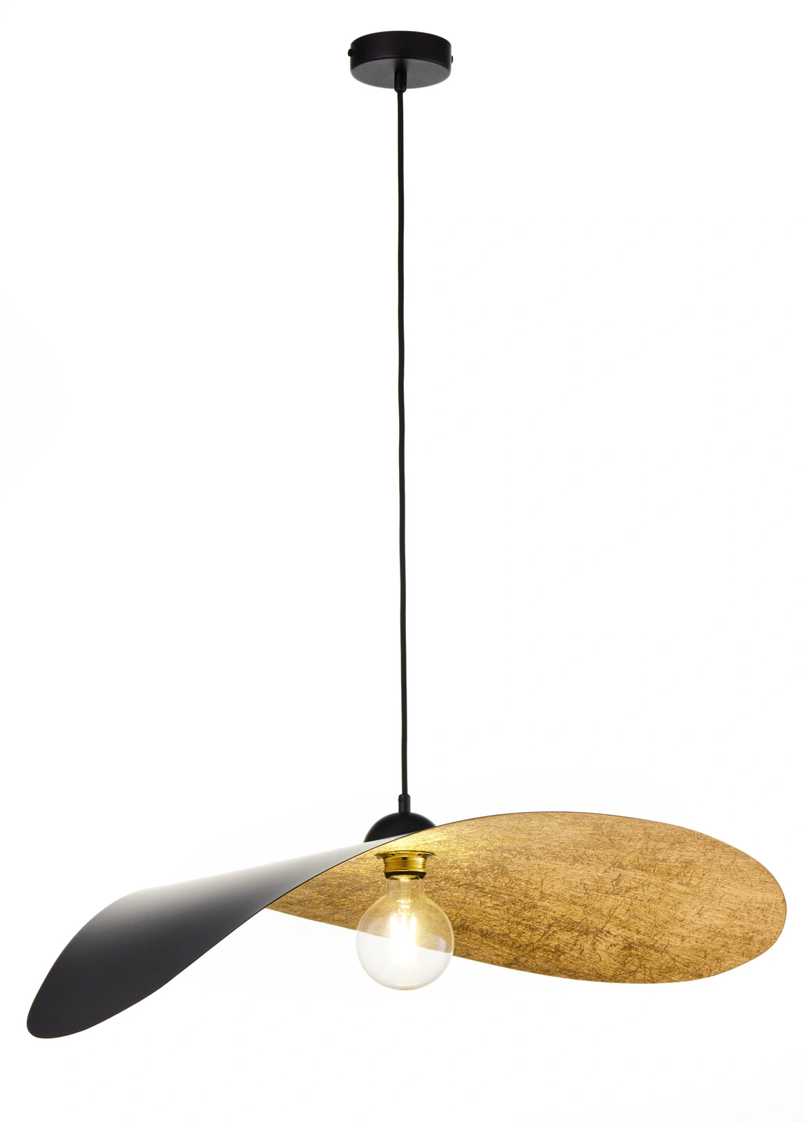Lampa wisząca nowoczesna LEAF czarny/złoty, 1 × E27 – Sigma Lighting 41918 - obrazek 2