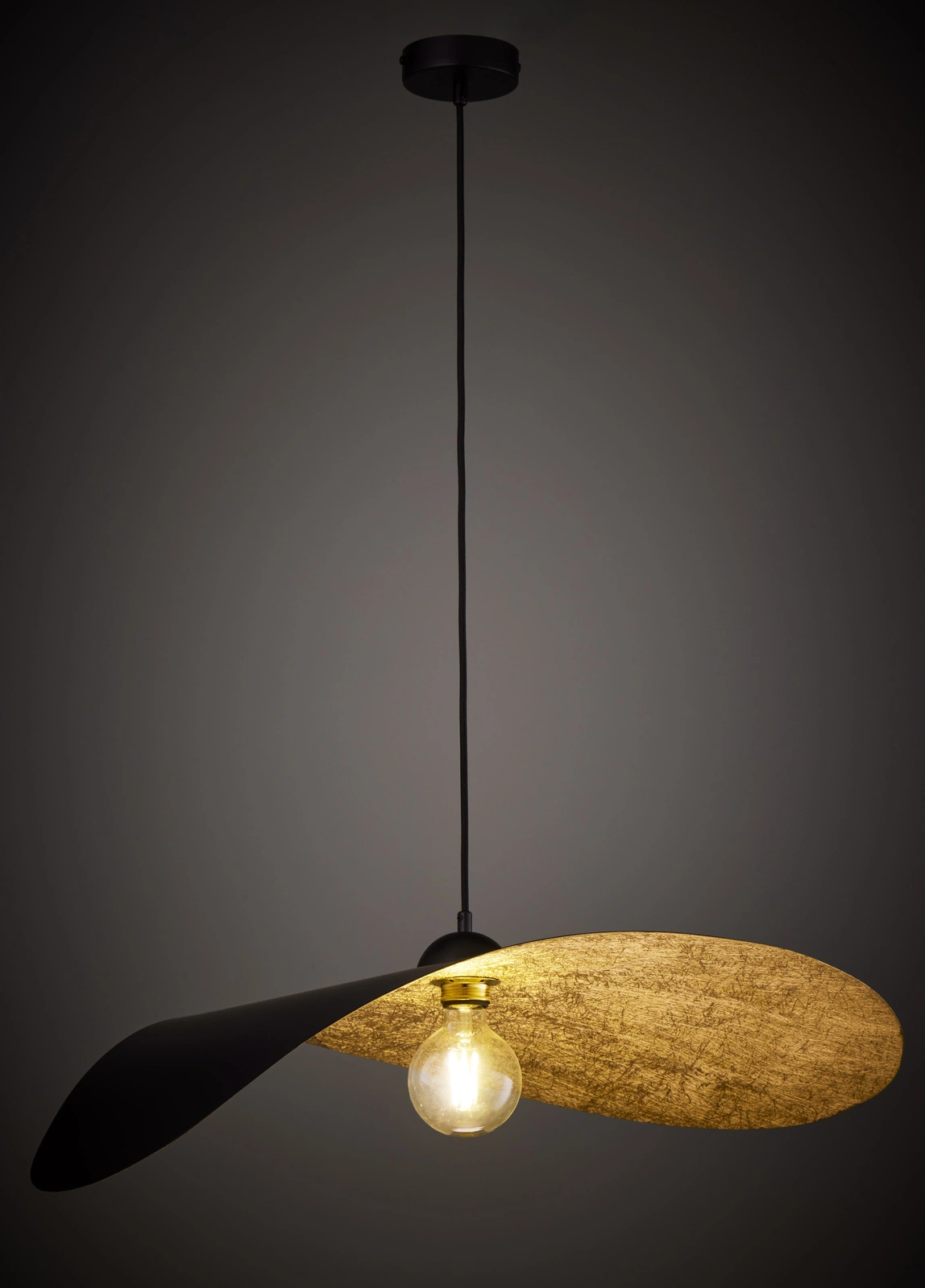 Lampa wisząca nowoczesna LEAF czarny/złoty, 1 × E27 – Sigma Lighting 41918 - obrazek 4