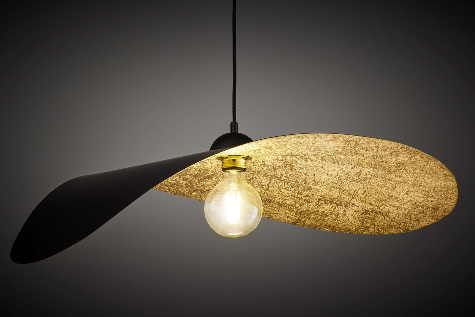 Lampa wisząca nowoczesna LEAF czarny/złoty, 1 × E27 – Sigma Lighting 41918 - obrazek 7