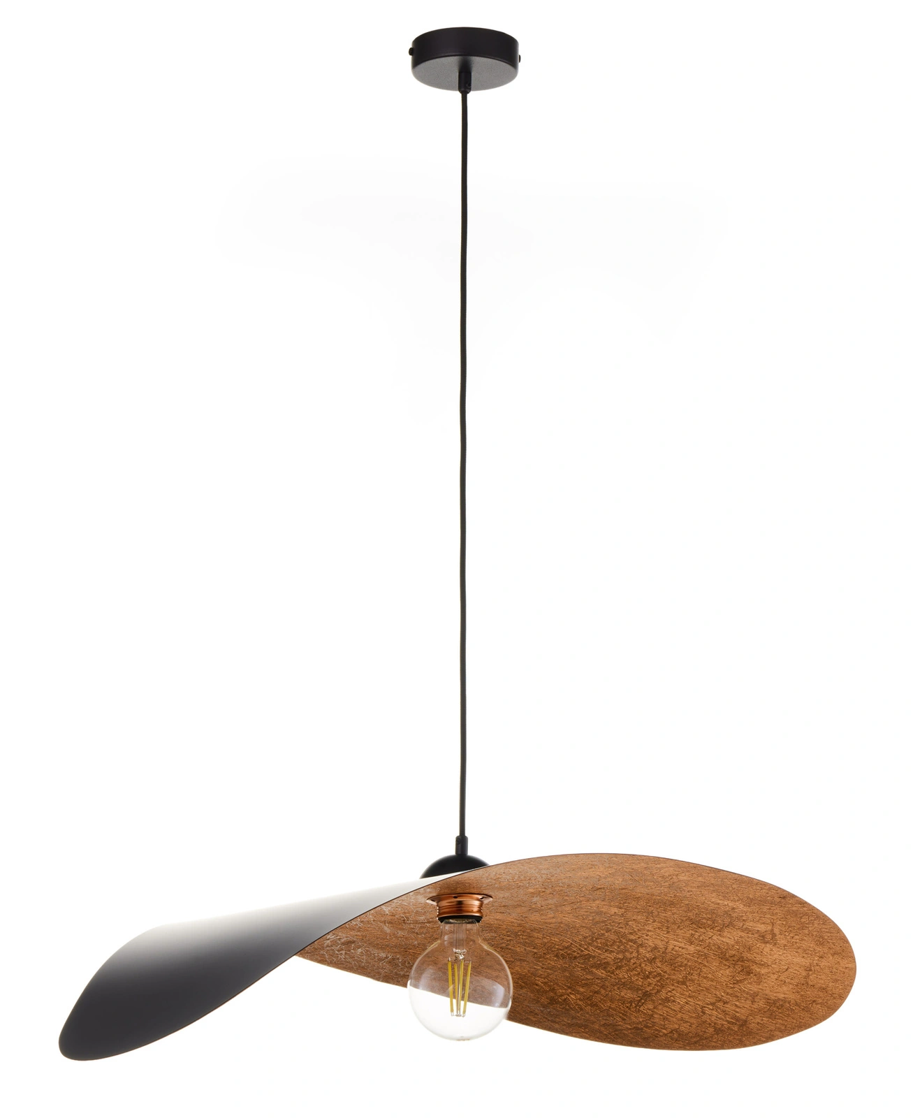 Lampa wisząca nowoczesna LEAF czarny/miedziany, 1 × E27 – Sigma Lighting 41919