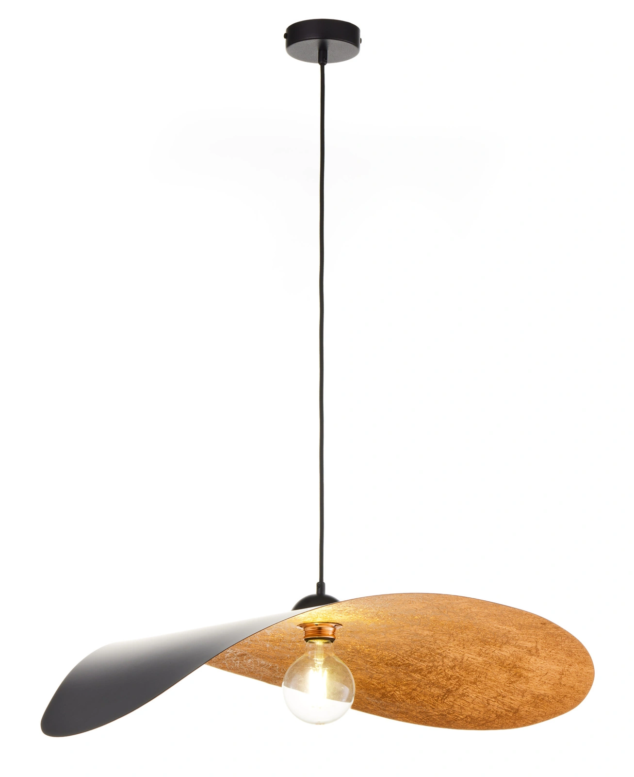 Lampa wisząca nowoczesna LEAF czarny/miedziany, 1 × E27 – Sigma Lighting 41919 - obrazek 2