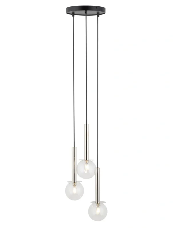 Lampa wisząca nowoczesna DAISY 3 srebrny/transparentny, 3 × G9 – Sigma Lighting 40752