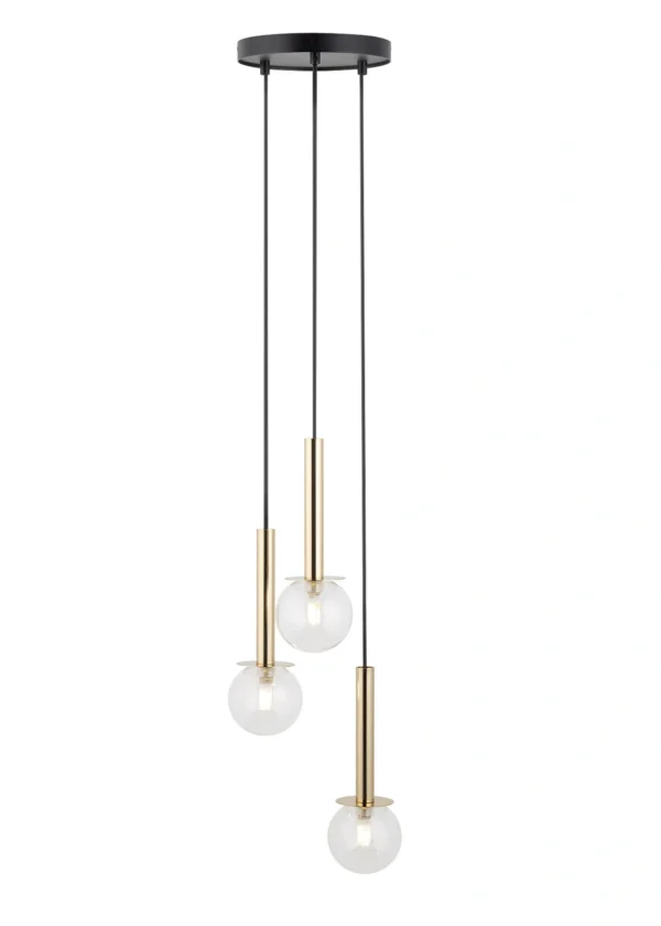 Lampa wisząca nowoczesna DAISY 3 złoty/transparentny, 3 × G9 – Sigma Lighting 40758