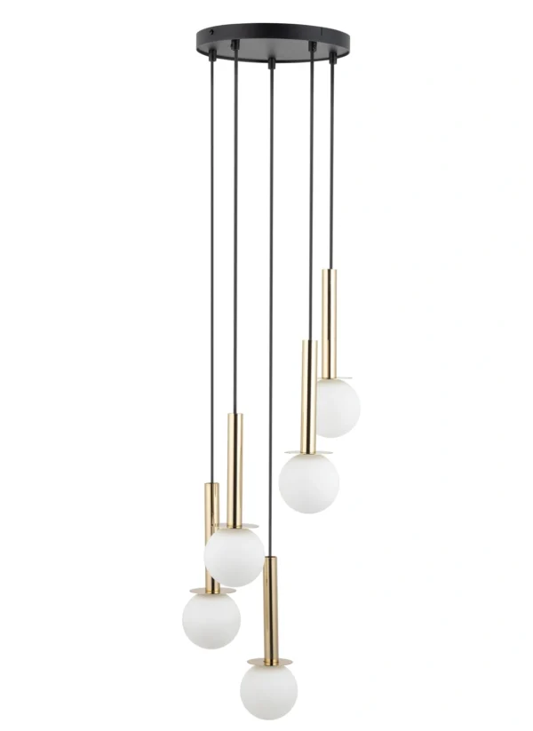 Lampa wisząca nowoczesna DAISY 5 złoty/biały, 5 × G9 – Sigma Lighting 40771