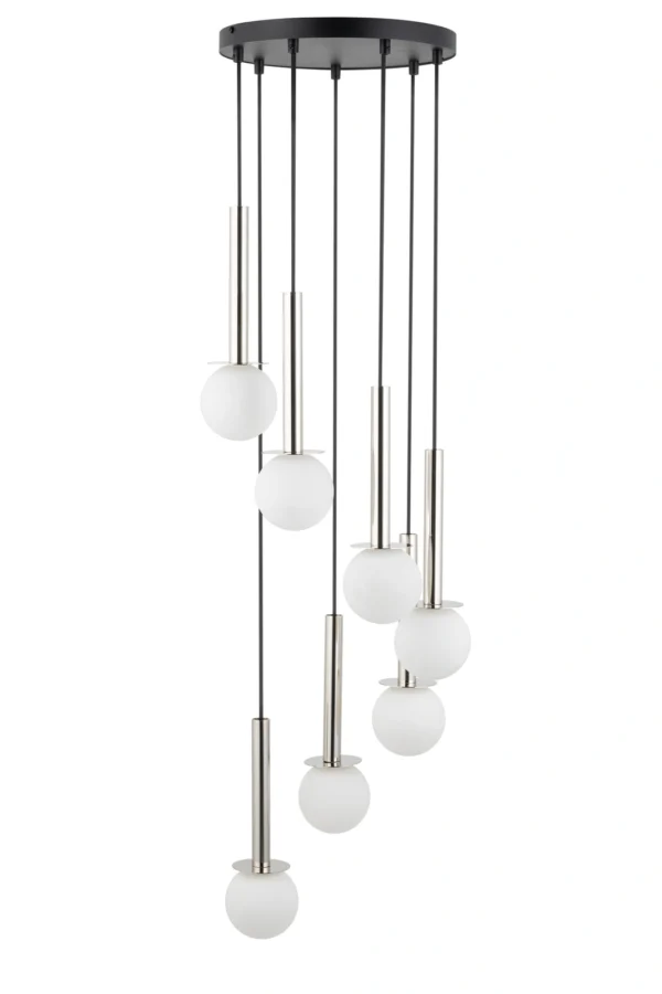 Lampa wisząca nowoczesna DAISY 7 srebrny/biały, 7 × G9 – Sigma Lighting 40766