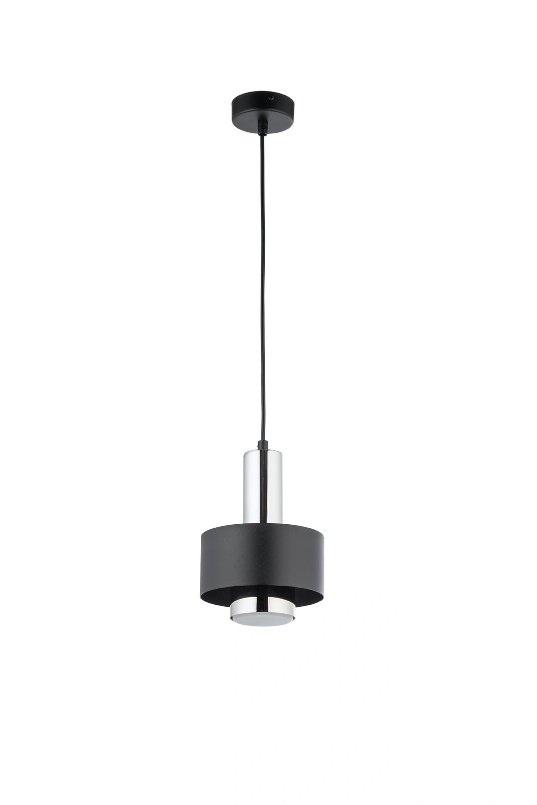 Lampa wisząca minimalistyczna RIF LUX 1 S czarny/srebrny, LED – Sigma Lighting 40714