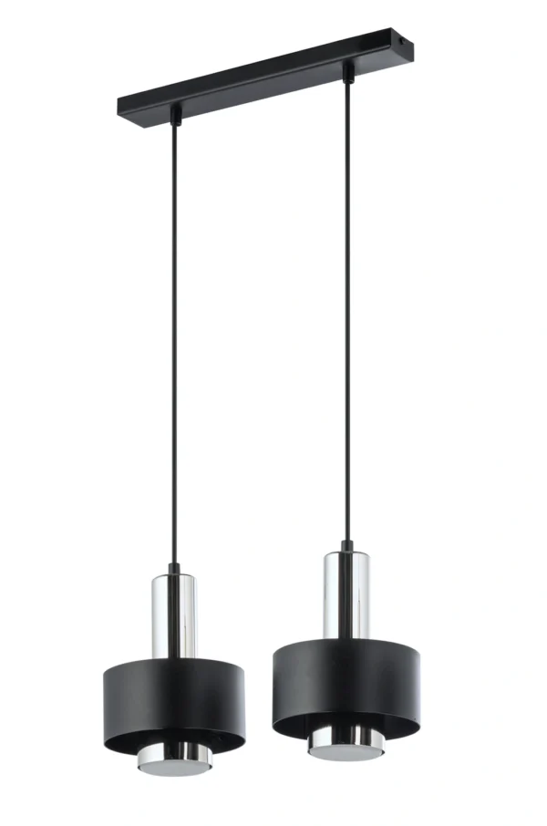 Lampa wisząca minimalistyczna RIF LUX 2 czarny/srebrny, LED – Sigma Lighting 40784