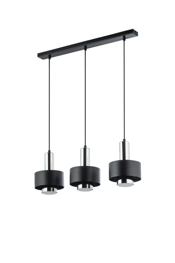 Lampa wisząca minimalistyczna RIF LUX 3 czarny/srebrny, LED – Sigma Lighting 40716