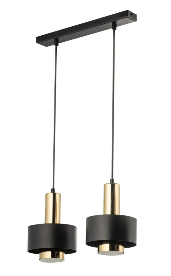 Lampa wisząca minimalistyczna RIF LUX 2 czarny/złoty, LED – Sigma Lighting 40785