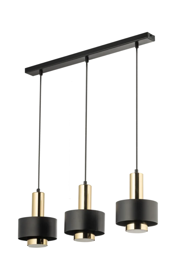 Lampa wisząca minimalistyczna RIF LUX 3 czarny/złoty, LED – Sigma Lighting 40720