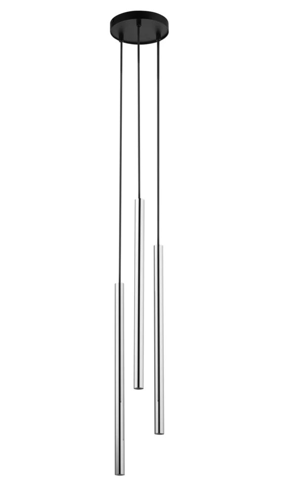 Lampa wisząca minimalistyczna SOPEL LUX 3 koło czarny/srebrny, 3 × G9 – Sigma Lighting 40731