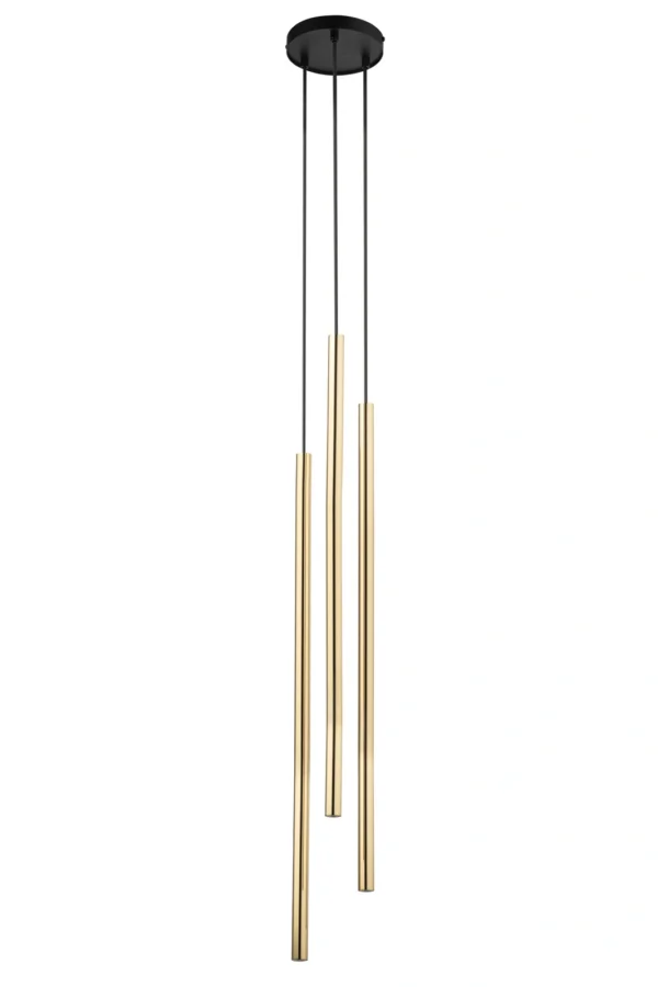 Lampa wisząca minimalistyczna SOPEL LUX 3 koło długi czarny/złoty, 3 × G9 – Sigma Lighting 40748