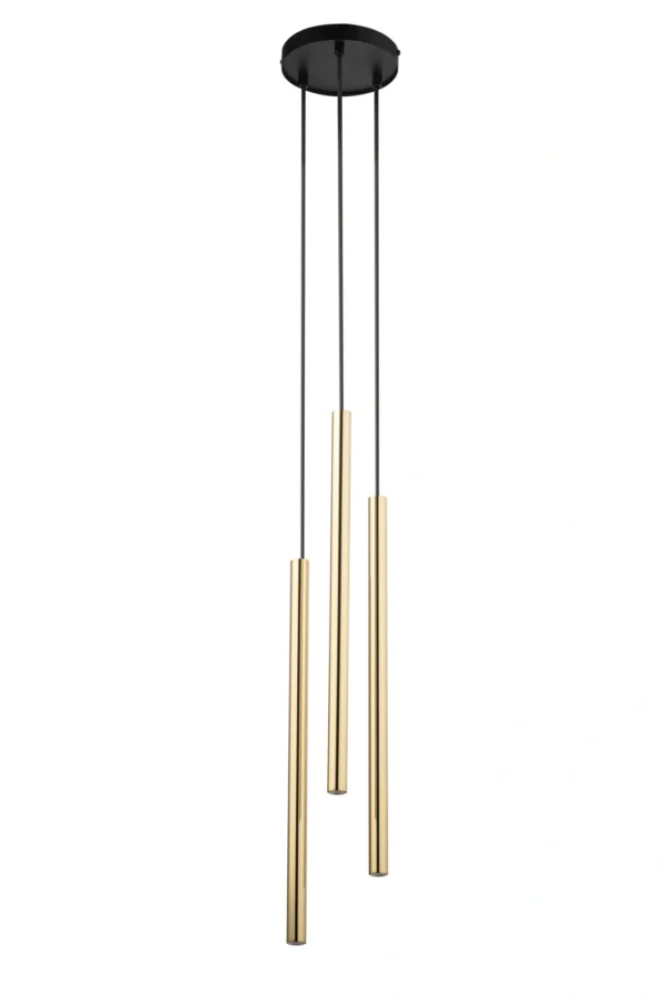 Lampa wisząca minimalistyczna SOPEL LUX 3 koło czarny/złoty, 3 × G9 – Sigma Lighting 40738