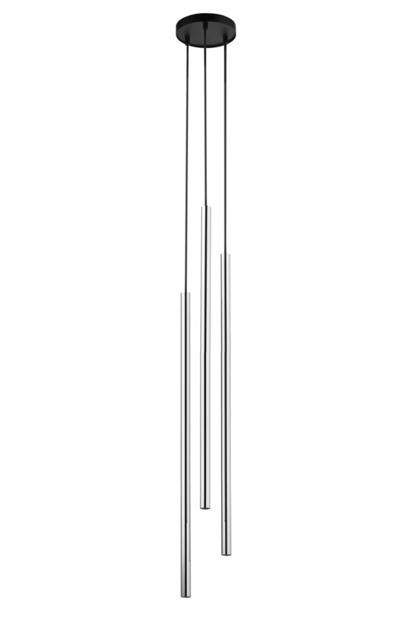 Lampa wisząca minimalistyczna SOPEL LUX 3 koło długi czarny/srebrny, 3 × G9 – Sigma Lighting 40744