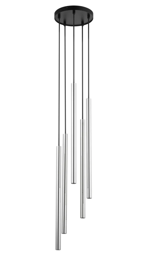 Lampa wisząca minimalistyczna SOPEL LUX 5 koło czarny/srebrny, 5 × G9 – Sigma Lighting 40732