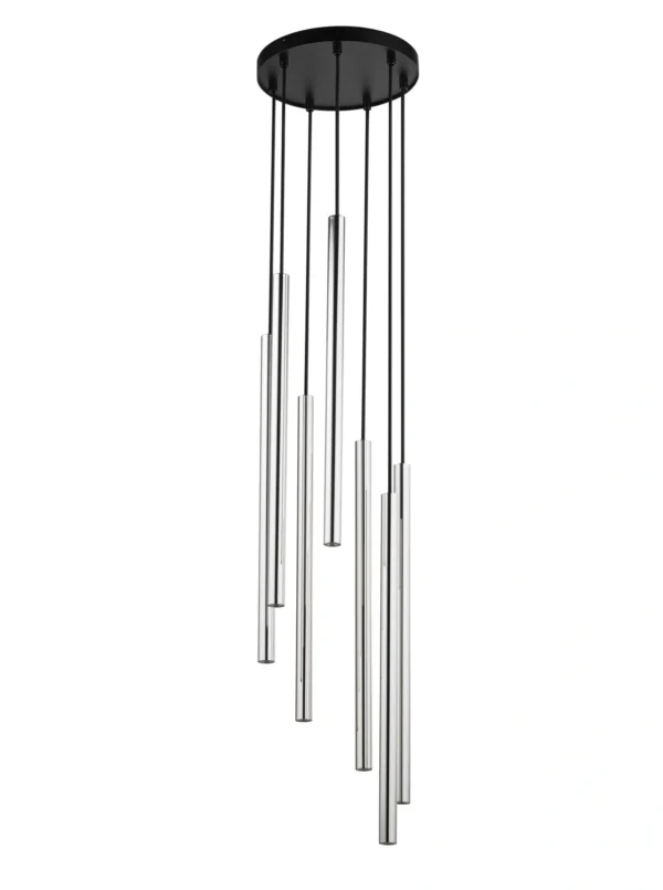 Lampa wisząca minimalistyczna SOPEL LUX 7 koło czarny/srebrny, 7 × G9 – Sigma Lighting 40734