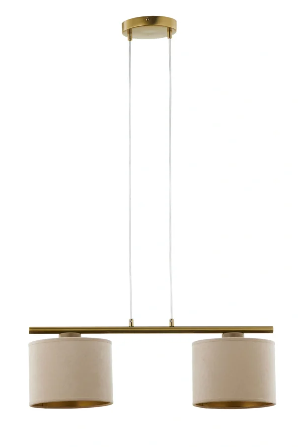 Lampa wisząca w stylu glamour ARIEL 2 złoty szczotkowany /beżowy, 2 × E27 – Sigma Lighting 41682