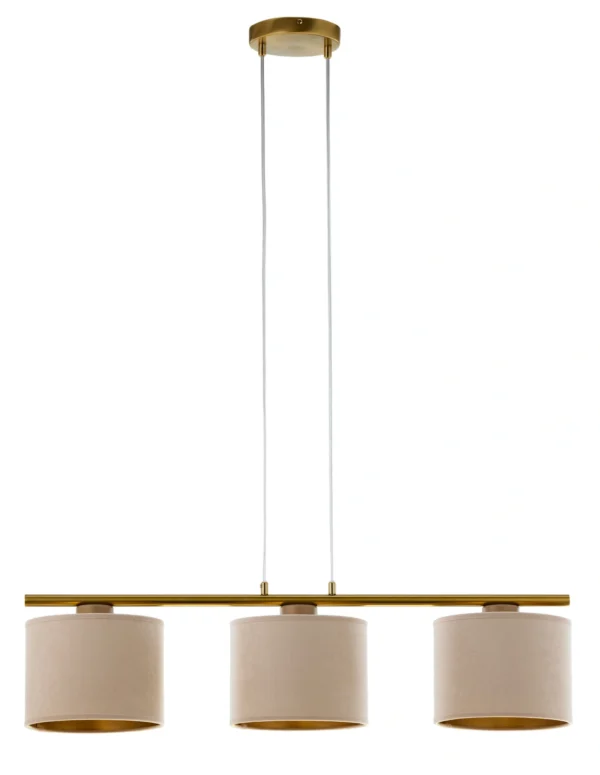 Lampa wisząca w stylu glamour ARIEL 3 złoty szczotkowany /beżowy, 3 × E27 – Sigma Lighting 41630