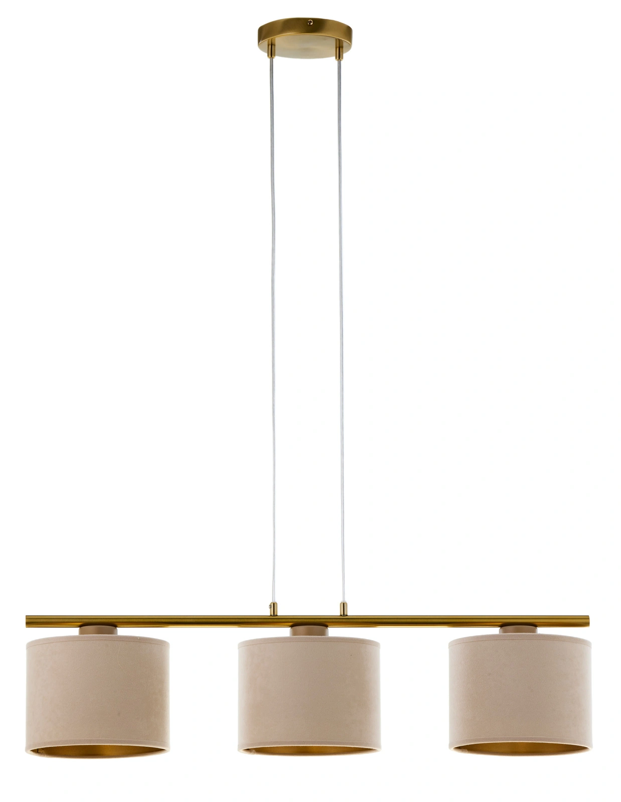 Lampa wisząca w stylu glamour ARIEL 3 złoty szczotkowany /beżowy, 3 × E27 – Sigma Lighting 41630