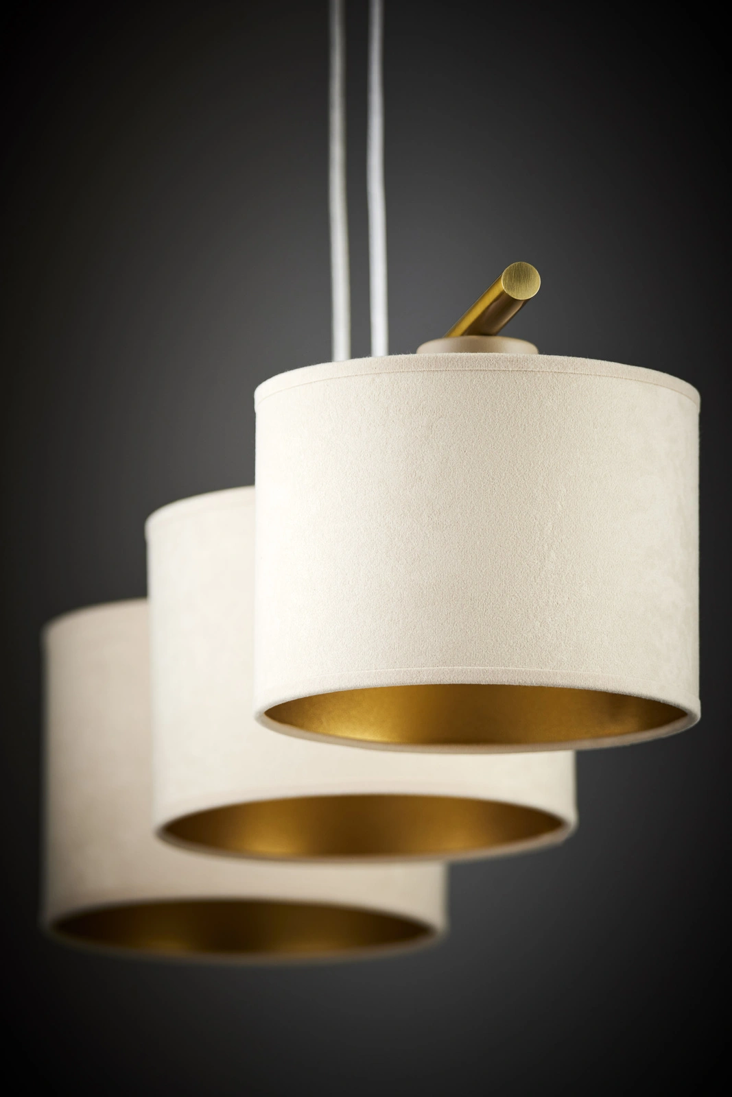 Lampa wisząca w stylu glamour ARIEL 3 złoty szczotkowany /beżowy, 3 × E27 – Sigma Lighting 41630 - obrazek 2