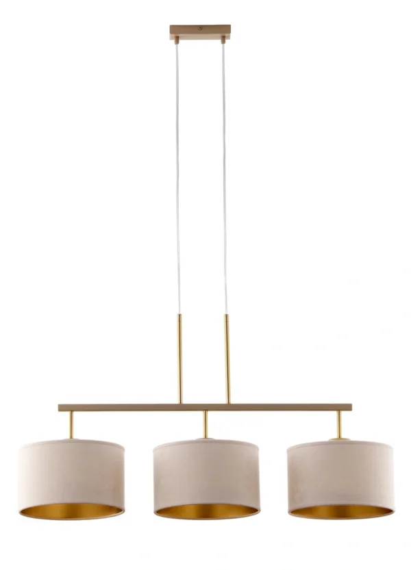 Lampa wisząca w stylu modern classic MARII 3 beżowy/złoty, 3 × E27 – Sigma Lighting 41839