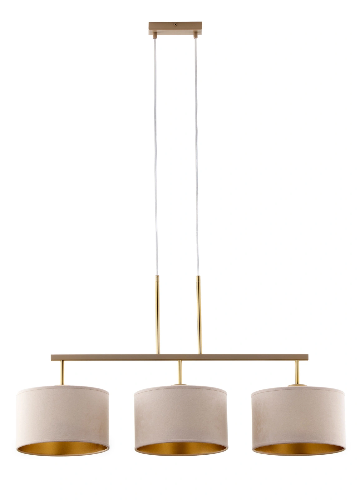 Lampa wisząca w stylu modern classic MARII 3 beżowy/złoty, 3 × E27 – Sigma Lighting 41839