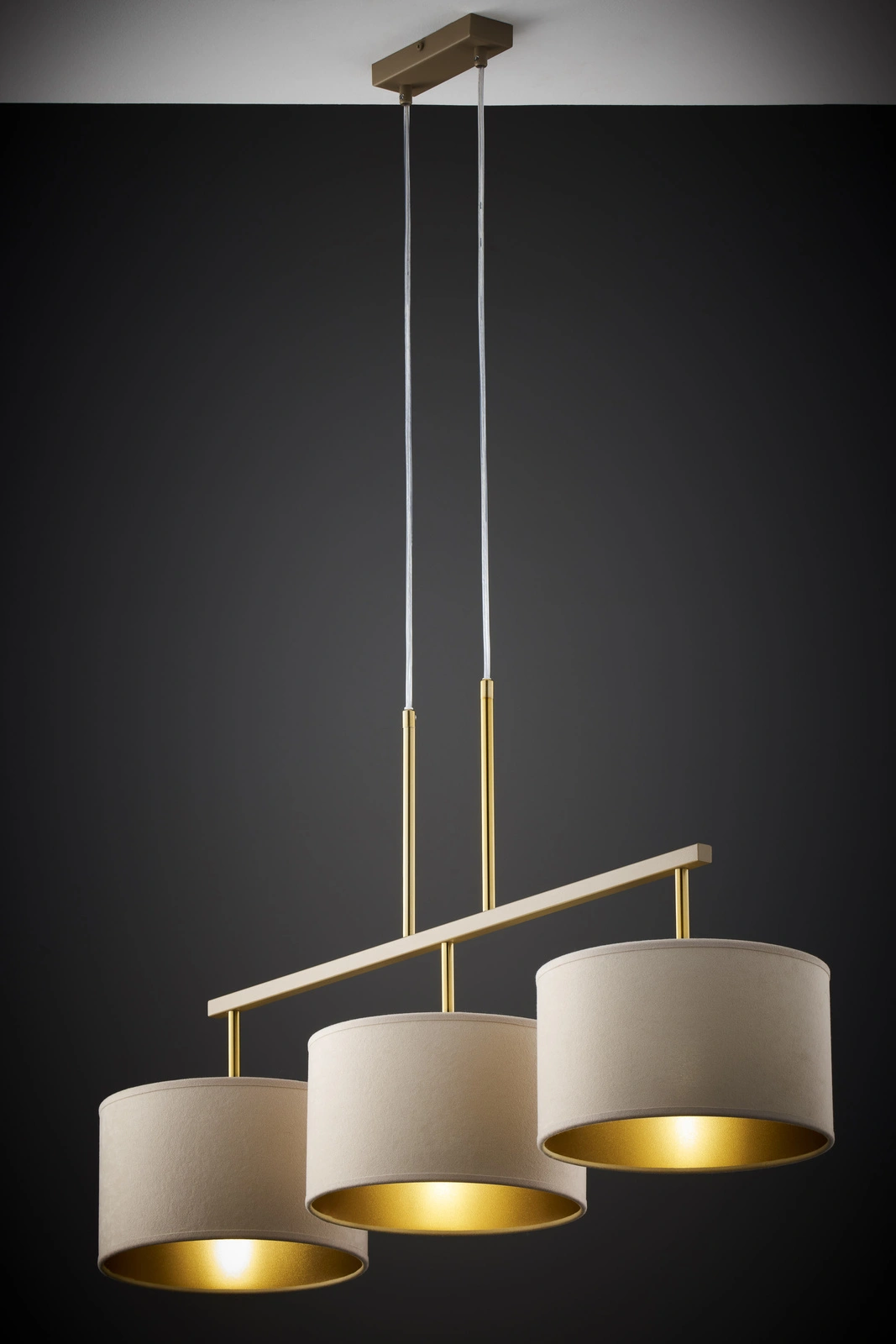 Lampa wisząca w stylu modern classic MARII 3 beżowy/złoty, 3 × E27 – Sigma Lighting 41839 - obrazek 3