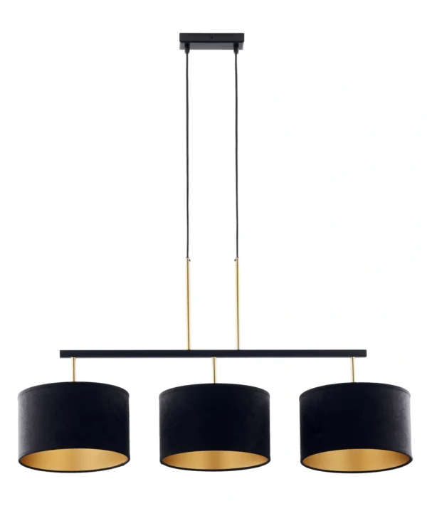Lampa wisząca w stylu modern classic MARII 3 czarny/złoty, 3 × E27 – Sigma Lighting 41836