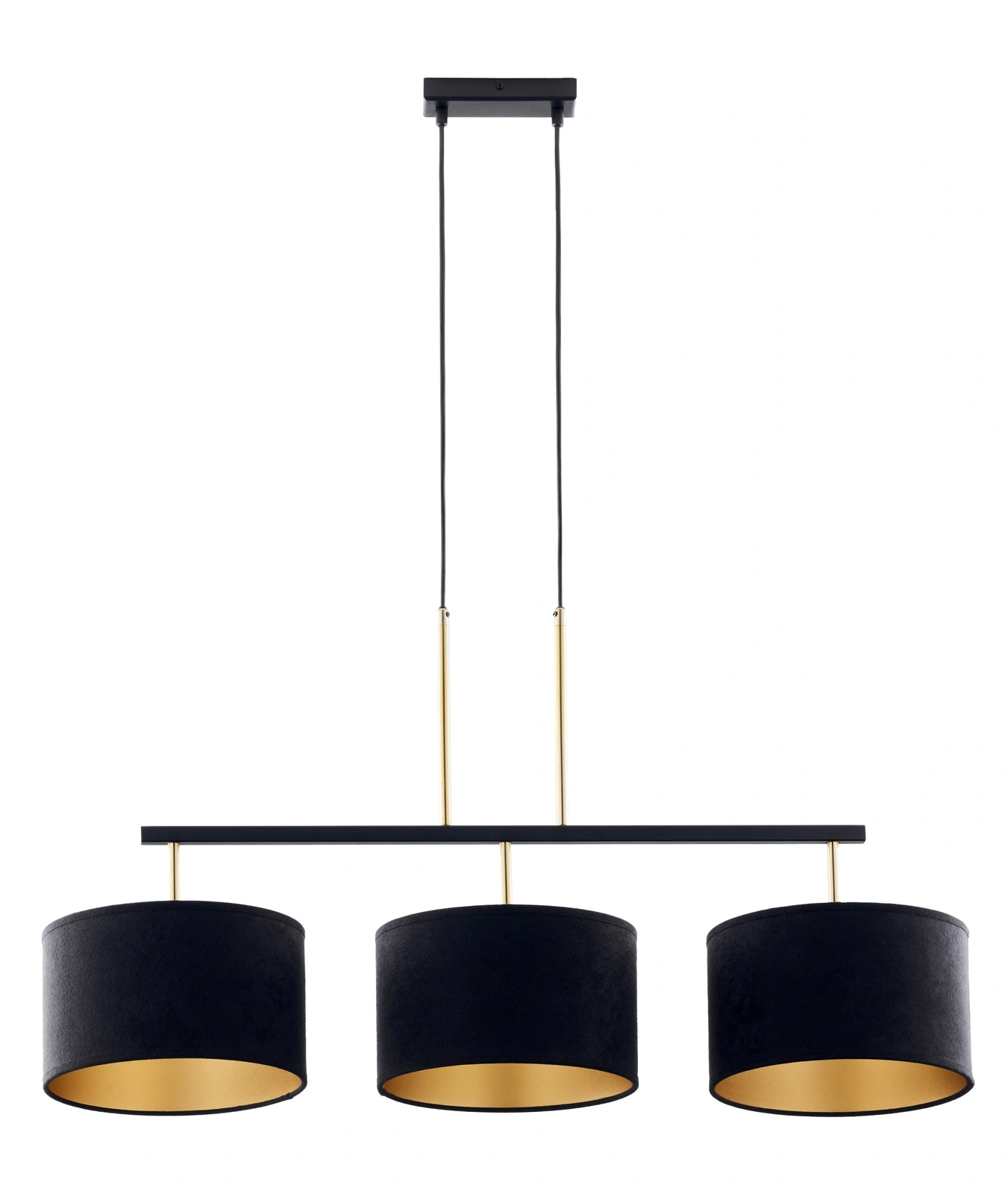 Lampa wisząca w stylu modern classic MARII 3 czarny/złoty, 3 × E27 – Sigma Lighting 41836